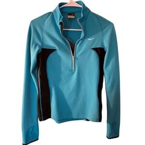 Nike Women’s Sphere Dry 1/4 Zip Pullover Top Size S Blue/Black — $40.00